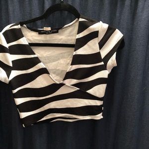 Black and white crop top